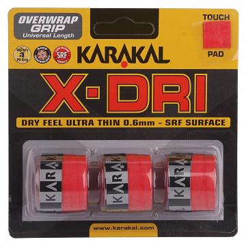 Karakal X-DRI Overwrap Grip 3Pack Red